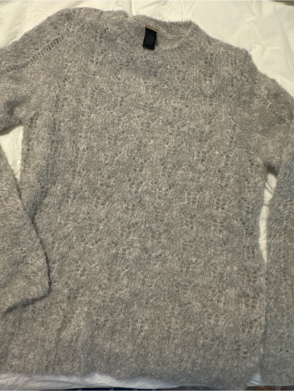 ✨ Magaschoni Gray Mohair Wool Blend Crewneck Sweater ✨
